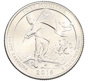 1/4 доллара (25 центов) 2016 года P США «Национальные парки — №35 Национальный парк Форт Молтри» — Фото №1