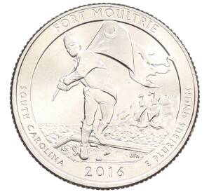 1/4 доллара (25 центов) 2016 года P США «Национальные парки — №35 Национальный парк Форт Молтри» — Фото №1