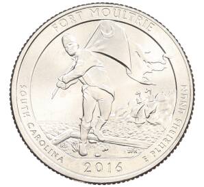 1/4 доллара (25 центов) 2016 года P США «Национальные парки — №35 Национальный парк Форт Молтри» — Фото №1