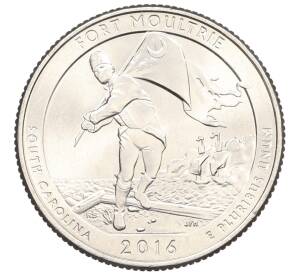 1/4 доллара (25 центов) 2016 года P США «Национальные парки — №35 Национальный парк Форт Молтри» — Фото №1