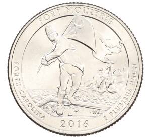 1/4 доллара (25 центов) 2016 года P США «Национальные парки — №35 Национальный парк Форт Молтри» — Фото №1