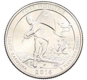 1/4 доллара (25 центов) 2016 года P США «Национальные парки — №35 Национальный парк Форт Молтри» — Фото №1