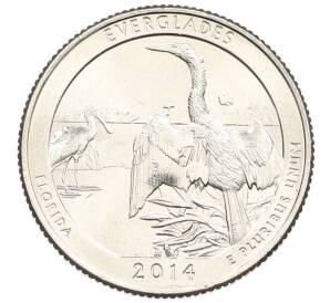 1/4 доллара (25 центов) 2014 года D США «Национальные парки — №25 Национальный парк Эверглейдс» — Фото №1