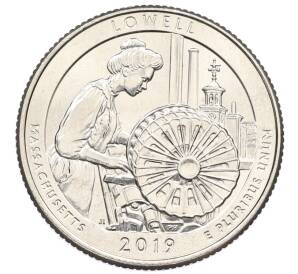 1/4 доллара (25 центов) 2019 года P США «Национальные парки — №46 Национальный исторический парк Лоуэлл» — Фото №1