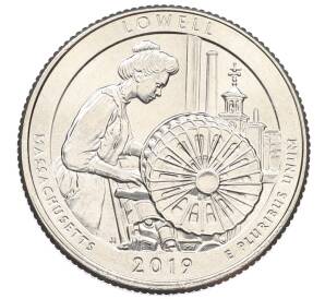 1/4 доллара (25 центов) 2019 года P США «Национальные парки — №46 Национальный исторический парк Лоуэлл» — Фото №1