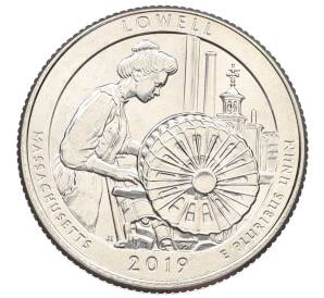 1/4 доллара (25 центов) 2019 года P США «Национальные парки — №46 Национальный исторический парк Лоуэлл» — Фото №1