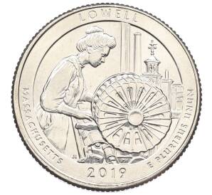 1/4 доллара (25 центов) 2019 года P США «Национальные парки — №46 Национальный исторический парк Лоуэлл» — Фото №1
