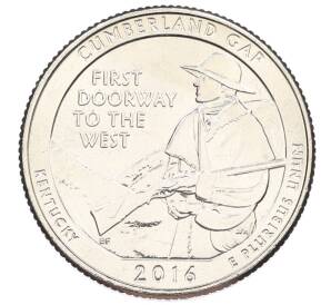 1/4 доллара (25 центов) 2016 года D США «Национальные парки — №32 Национальный парк Камберленд-Гэп» — Фото №1