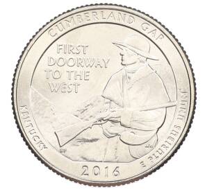 1/4 доллара (25 центов) 2016 года D США «Национальные парки — №32 Национальный парк Камберленд-Гэп» — Фото №1