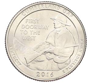 1/4 доллара (25 центов) 2016 года D США «Национальные парки — №32 Национальный парк Камберленд-Гэп» — Фото №1
