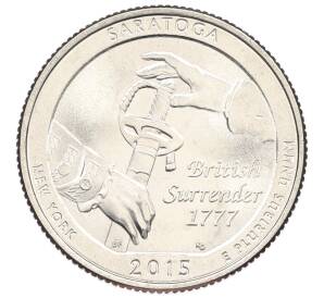 1/4 доллара (25 центов) 2015 года P США «Национальные парки — №30 Национальный исторический парк Саратога» — Фото №1