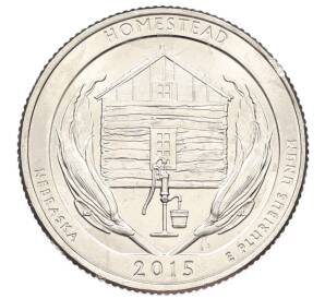 1/4 доллара (25 центов) 2015 года P США «Национальные парки — №26 Национальный монумент Гомстед» — Фото №1