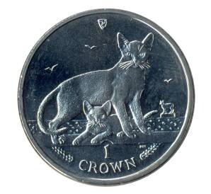 1 крона 2010 года Остров Мэн — Абиссинская кошка — Фото №1