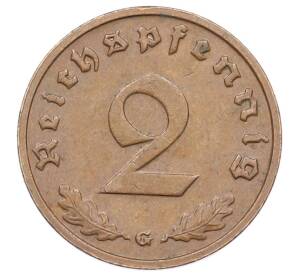 2 рейхспфеннига 1939 года G Германия — Фото №2