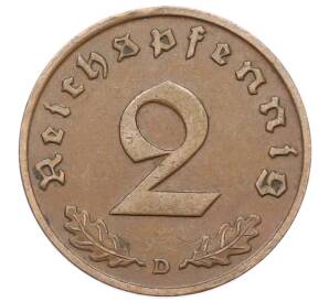 2 рейхспфеннига 1937 года D Германия — Фото №2