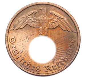 2 рейхспфеннига 1939 года D Германия — Фото №1