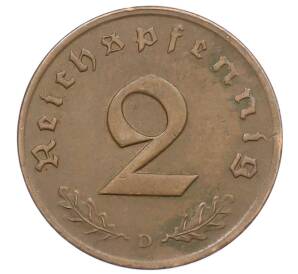 2 рейхспфеннига 1937 года D Германия — Фото №2