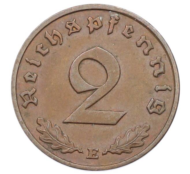 Монета 2 рейхспфеннига 1938 года E Германия (Артикул: K10-3939) — Фото №2