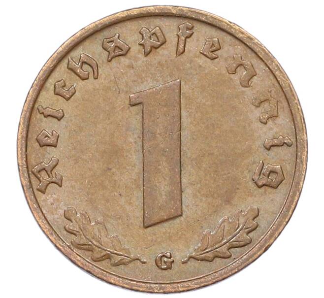Монета 1 рейхспфенниг 1938 года G Германия (Артикул: K10-3943) — Фото №2