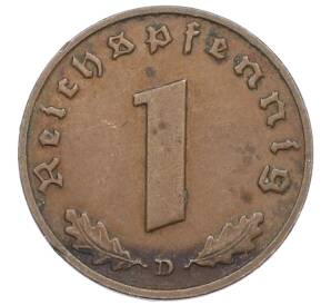 1 рейхспфенниг 1938 года D Германия — Фото №2