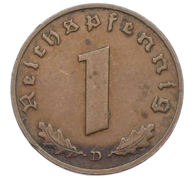 Монета 1 рейхспфенниг 1938 года D Германия (Артикул: K10-3964) — Фото №2