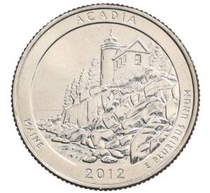 1/4 доллара (25 центов) 2012 года D США «Национальные парки — №13 Национальный парк Акадия» — Фото №1