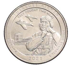 1/4 доллара (25 центов) 2021 года P США «Национальные парки — №56 Национальное историческое место Пилоты из Таскиги» — Фото №1
