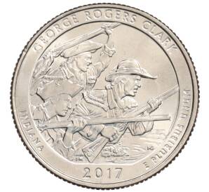 1/4 доллара (25 центов) 2017 года D США «Национальные парки — №40 Национальный исторический парк имени Джорджа Р. Кларка» — Фото №1