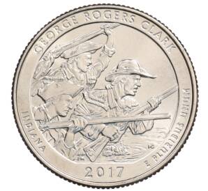 1/4 доллара (25 центов) 2017 года D США «Национальные парки — №40 Национальный исторический парк имени Джорджа Р. Кларка» — Фото №1