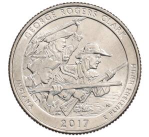 1/4 доллара (25 центов) 2017 года D США «Национальные парки — №40 Национальный исторический парк имени Джорджа Р. Кларка» — Фото №1