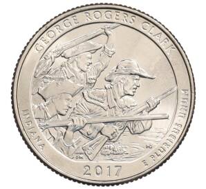 1/4 доллара (25 центов) 2017 года D США «Национальные парки — №40 Национальный исторический парк имени Джорджа Р. Кларка» — Фото №1