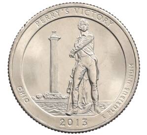 1/4 доллара (25 центов) 2013 года S США «Национальные парки — №17 Победа Перри и Международный мемориал мира» — Фото №1