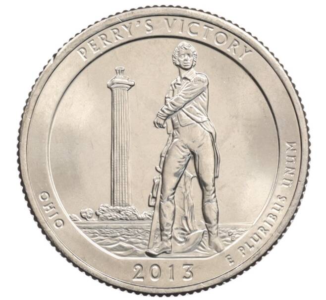 Монета 1/4 доллара (25 центов) 2013 года S США «Национальные парки — №17 Победа Перри и Международный мемориал мира» (Артикул: M2-90204) — Фото №1