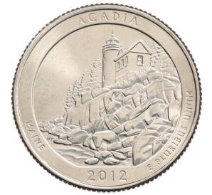 1/4 доллара (25 центов) 2012 года P США «Национальные парки — №13 Национальный парк Акадия» — Фото №1