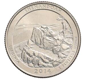 1/4 доллара (25 центов) 2014 года P США «Национальные парки — №22 Национальный парк Шенандоа» — Фото №1