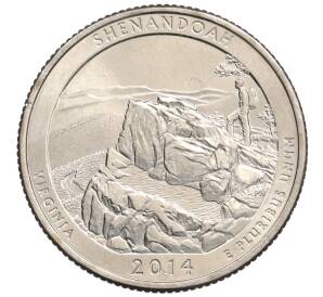 1/4 доллара (25 центов) 2014 года P США «Национальные парки — №22 Национальный парк Шенандоа» — Фото №1