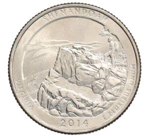 1/4 доллара (25 центов) 2014 года P США «Национальные парки — №22 Национальный парк Шенандоа» — Фото №1
