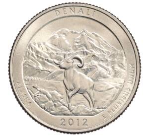 1/4 доллара (25 центов) 2012 года P США «Национальные парки — №15 Национальный парк Денали» — Фото №1