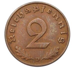 2 рейхспфеннига 1936 года D Германия — Фото №2