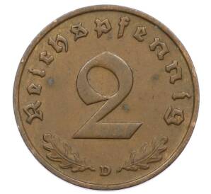 2 рейхспфеннига 1936 года D Германия — Фото №2