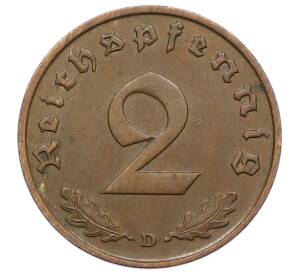 2 рейхспфеннига 1936 года D Германия — Фото №2