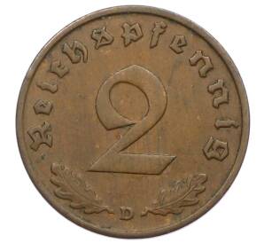 2 рейхспфеннига 1936 года D Германия — Фото №2