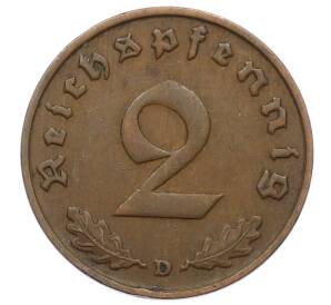 2 рейхспфеннига 1936 года D Германия — Фото №2