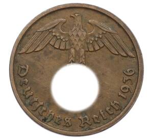 2 рейхспфеннига 1936 года D Германия — Фото №1