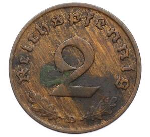 2 рейхспфеннига 1936 года D Германия — Фото №2