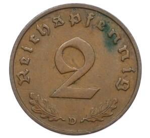 2 рейхспфеннига 1936 года D Германия — Фото №2