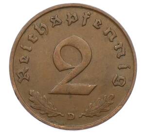 2 рейхспфеннига 1936 года D Германия — Фото №2