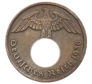 2 рейхспфеннига 1936 года D Германия — Фото №1