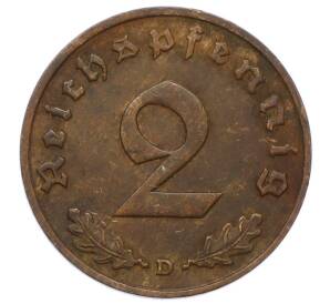 2 рейхспфеннига 1936 года D Германия — Фото №2