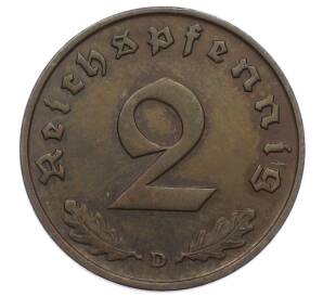 2 рейхспфеннига 1936 года D Германия — Фото №2